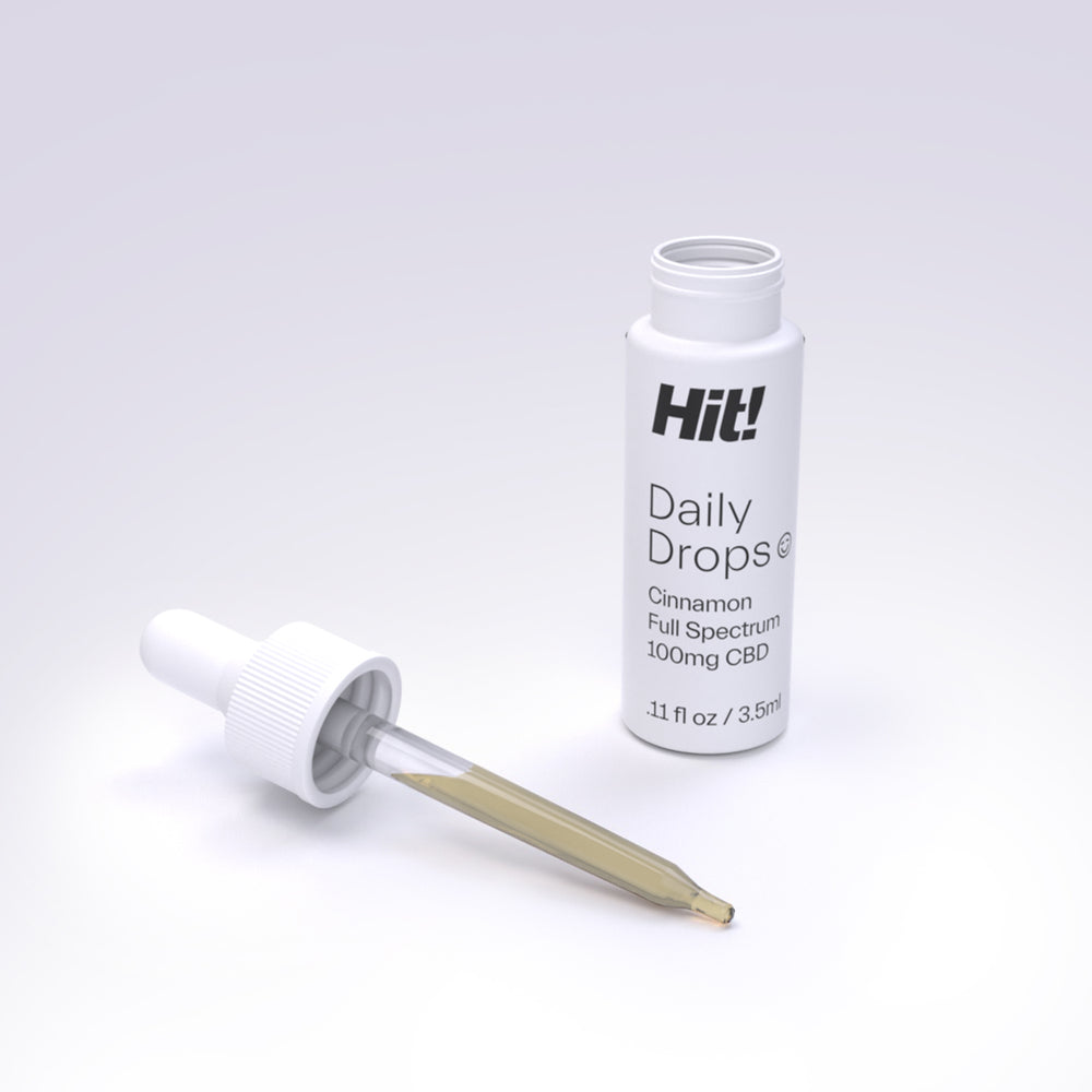 Hit! Drops Mini 100mg CBD Oil - from Certified Organic Hemp - Cinnamon Flavor